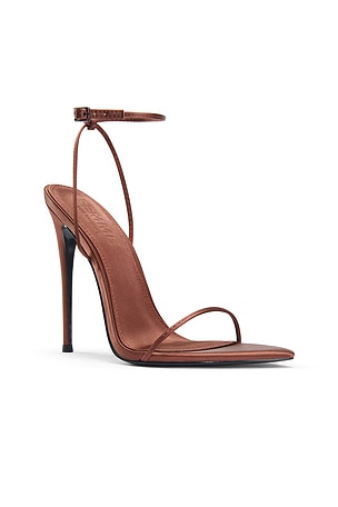 FEMME LA Andx Satin Sandal in Chocolate