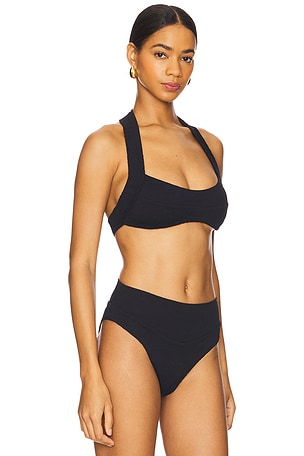 F E L L A Mikey Bikini Top in Black