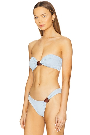 F E L L A Eli Bikini Top in Baby Blue