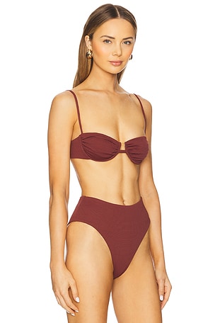F E L L A Gabriel Bikini Top in Brown