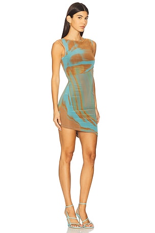 Feners Caracola Dress in Blue,Tan