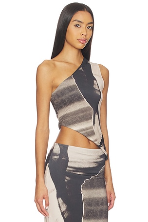 Feners Besos Top in Black,Tan