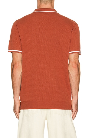 Fair Harbor Neptune Seawool Sweater Polo in Brick