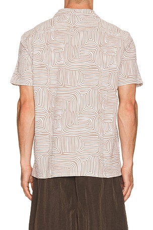 Fair Harbor Castaway Textured Camp Shirt in Brown