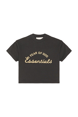 Fear of God ESSENTIALS Kids Training 90's Short Sleeve Tee in Black. Size 2/3. Also