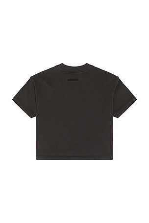 Fear of God ESSENTIALS Kids Campus 90's Short Sleeve Tee in Black. Size 4/5. Also