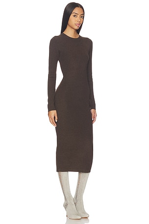 Fear of God ESSENTIALS Rib Long Sleeve Dress in Brown