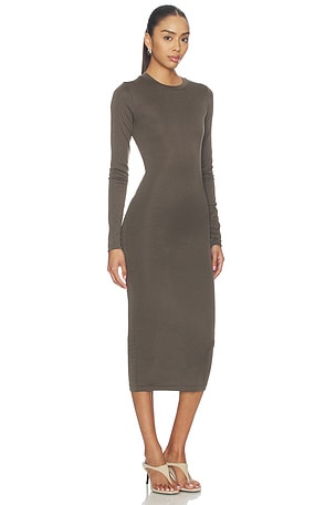 Fear of God ESSENTIALS Fitted Long Sleeve Dress in Brown