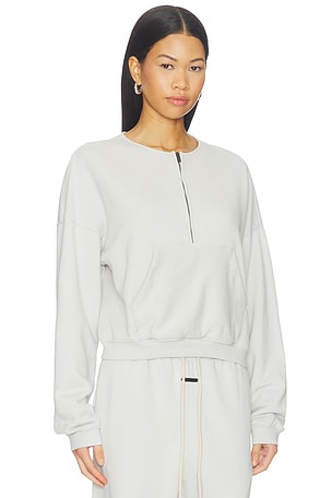 Fear of God ESSENTIALS Relaxed Half Zip Sweater in Baby Blue