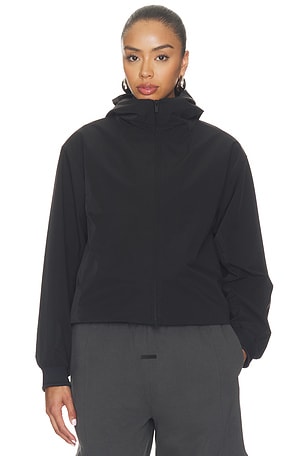 Fear of God ESSENTIALS Full Zip Hooded Anorak Jacket in Black
