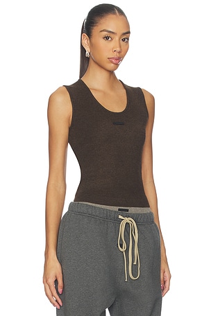 Fear of God ESSENTIALS Rib Tank Top in Brown