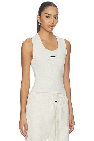 Fear of God ESSENTIALS Fitted Rib Tank in Light Grey