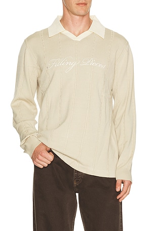 Filleng pieces knit football jersey en color Beige