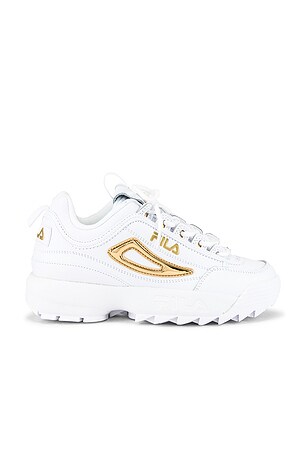 Fila shoes gold and white on sale