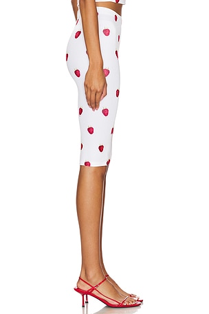 FIORUCCI Raspberry Print Biker Shorts in White