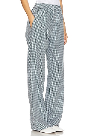 FIORUCCI Gingham Logo Trousers in Green