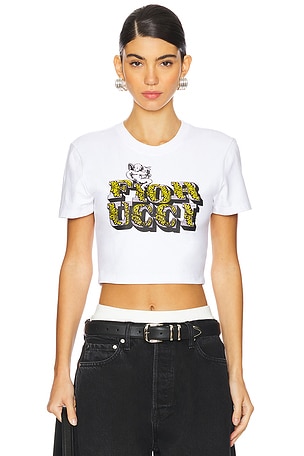 Rococo Print Cropped T-shirt FIORUCCI