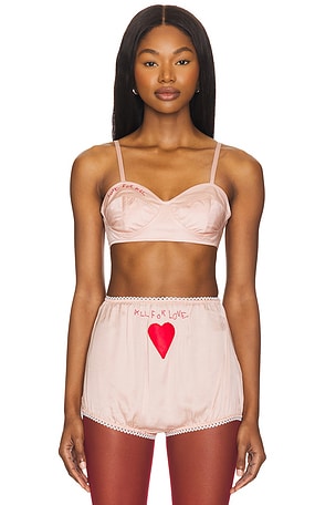 Embroidered Satin Heart Bralette FIORUCCI