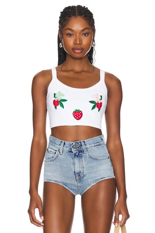 Embroidered Cropped Tank Top FIORUCCI