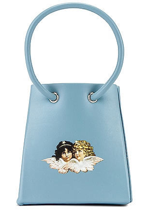 FIORUCCI Apple Leather Icon Mini Handbag in Pale Blue REVOLVE