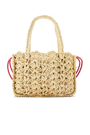 FIORUCCI Made in Heaven Strawberry Raffia Mini Bag in Neutral