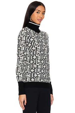 Bogner Fire + Ice Maira Knitted Pullover Top in Black,White