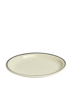 Fish's Eddy Checkerboard Medium Platter in Cream