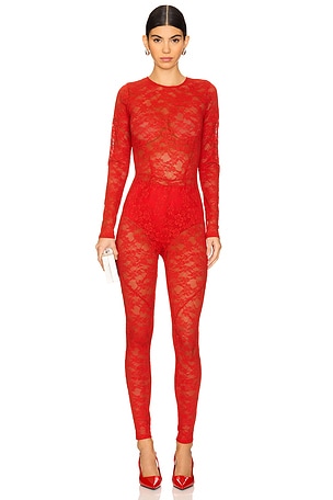 Le Stretch Lace Catsuit fleur du mal