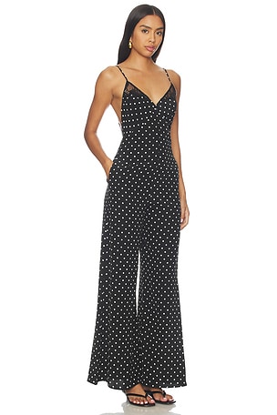 fleur du mal Open Back Jumpsuit in Black & White