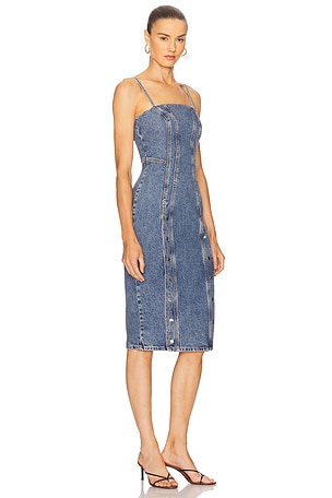 fleur du mal Snap Midi Dress in Blue