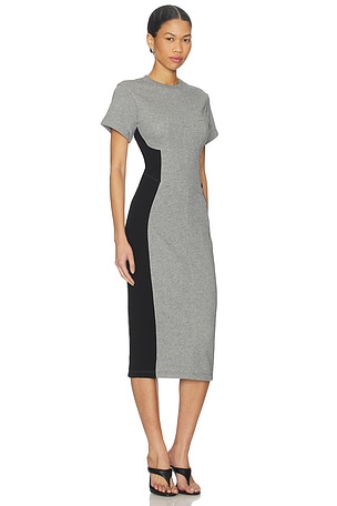 fleur du mal Addie Midi Dress in Grey. Size XS. Also