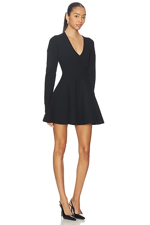 fleur du mal Knit Corset Dress With Underbust Detail in Black