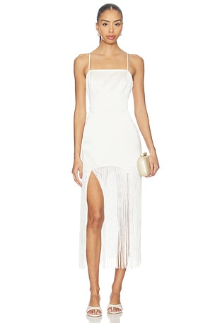 Satin Fringe Maxi Dress fleur du mal
