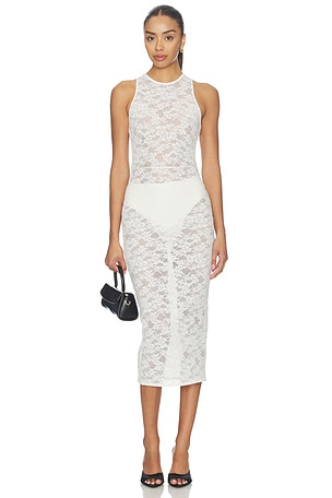 Le Stretch Lace Racer Tank Dress fleur du mal