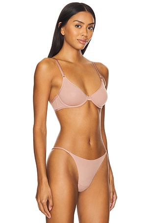 fleur du mal Le Stretch Multifit Micro Unlined Balconette in Tan