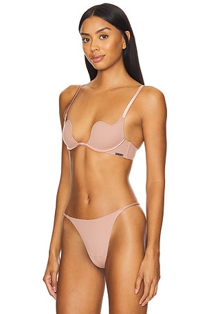 fleur du mal Le Stretch Micro U-plunge Bra in Tan. Size 36D. Also