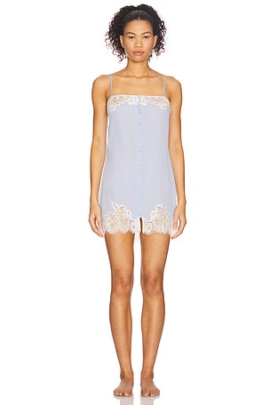 fleur du mal Lace Applique Slip in Baby Blue. Size M. Also