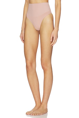 fleur du mal Le Stretch Micro High Waist Thong in Tan. Size XS. Also
