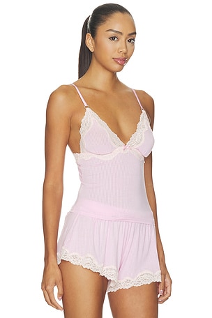 fleur du mal Butter Rib Cami Top in Pink