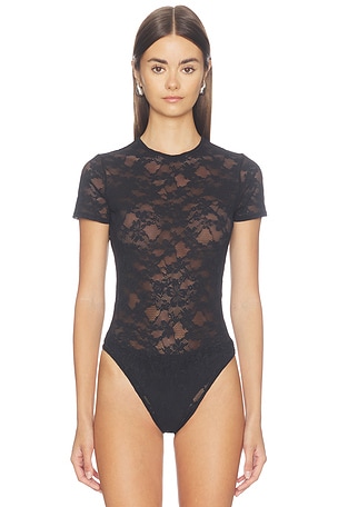 Le Stretch Lace Short Sleeve Bodysuit fleur du mal