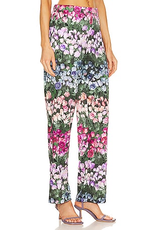 fleur du mal Rose Stripe Pant in Green