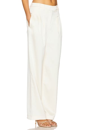 fleur du mal Satin Relaxed Pant in Cream