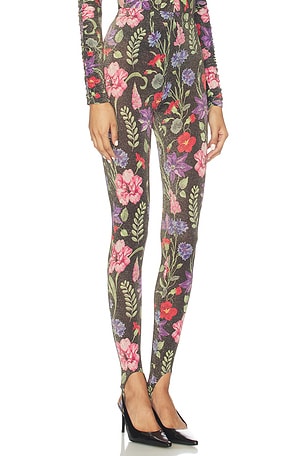fleur du mal Wildfleur Stirrup Legging in Color Wildflower in Black