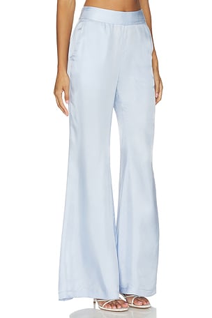 fleur du mal Luxe Twill Flare Pant in Baby Blue. Size 0. Also
