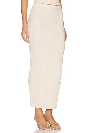 fleur du mal Three Way Rib Skirt in Cream