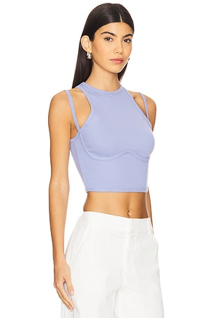 fleur du mal Strappy Rib Tank in Baby Blue