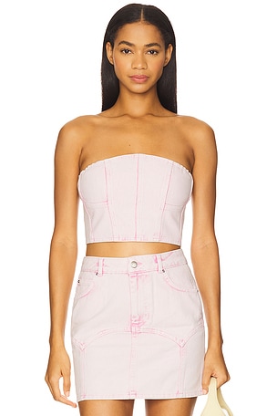 Colored Denim Bustier Top fleur du mal