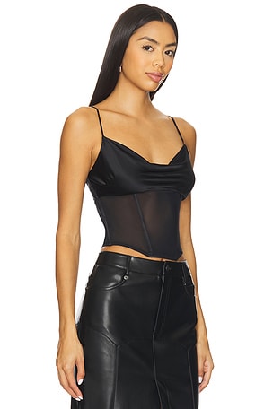 fleur du mal Nora Corset Top in Black