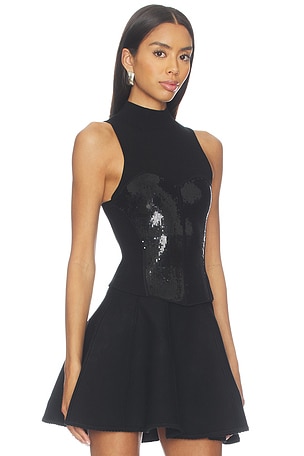 fleur du mal Layered Corset Top in Black