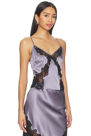 fleur du mal Juliet Lace Silk Cami Top in Lavender